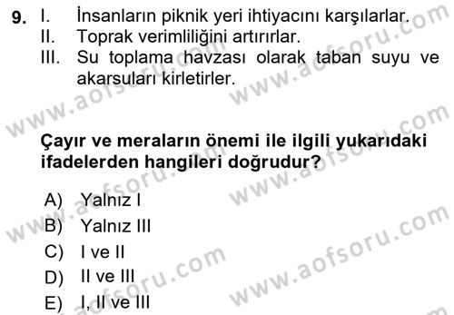 Tarla Bitkileri 2 Dersi 2018 - 2019 Yılı 3 Ders Sınav Soruları 9. Soru