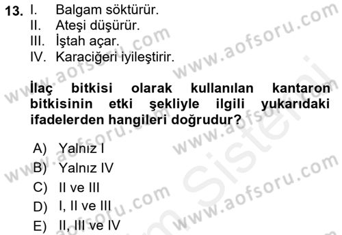 Tarla Bitkileri 2 Dersi 2018 - 2019 Yılı (Vize) Ara Sınav Soruları 13. Soru