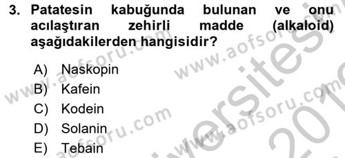 Tarla Bitkileri 2 Dersi 2018 - 2019 Yılı Yaz Okulu Sınav Soruları 3. Soru