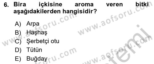 Tarla Bitkileri 2 Dersi 2018 - 2019 Yılı Yaz Okulu Sınav Soruları 6. Soru