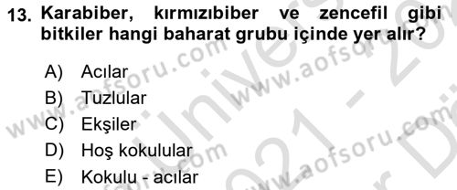 Tarla Bitkileri 2 Dersi 2021 - 2022 Yılı (Vize) Ara Sınav Soruları 13. Soru
