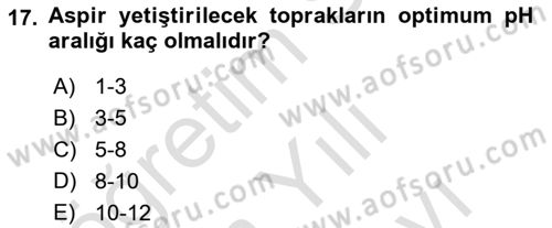 Tarla Bitkileri 2 Dersi 2021 - 2022 Yılı (Vize) Ara Sınav Soruları 17. Soru