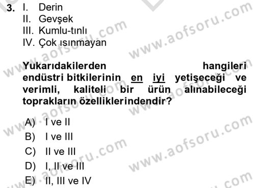 Tarla Bitkileri 2 Dersi 2023 - 2024 Yılı (Vize) Ara Sınav Soruları 3. Soru