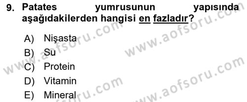 Tarla Bitkileri 2 Dersi 2023 - 2024 Yılı (Vize) Ara Sınav Soruları 9. Soru