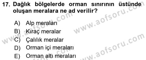 Tarla Bitkileri 2 Dersi 2023 - 2024 Yılı (Final) Dönem Sonu Sınav Soruları 17. Soru