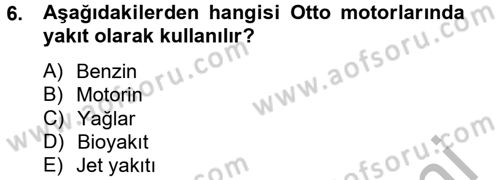 Tarım Alet ve Makinaları Dersi 2012 - 2013 Yılı (Vize) Ara Sınav Soruları 6. Soru