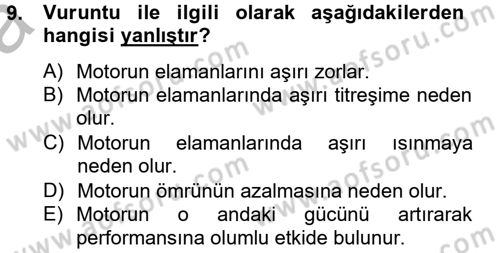 Tarım Alet ve Makinaları Dersi 2012 - 2013 Yılı (Vize) Ara Sınav Soruları 9. Soru