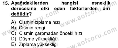 Tarım Alet ve Makinaları Dersi 2012 - 2013 Yılı (Final) Dönem Sonu Sınav Soruları 15. Soru
