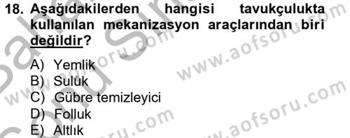 Tarım Alet ve Makinaları Dersi 2012 - 2013 Yılı (Final) Dönem Sonu Sınav Soruları 18. Soru