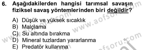 Tarım Alet ve Makinaları Dersi 2012 - 2013 Yılı (Final) Dönem Sonu Sınav Soruları 6. Soru