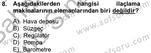 Tarım Alet ve Makinaları Dersi 2012 - 2013 Yılı (Final) Dönem Sonu Sınav Soruları 8. Soru