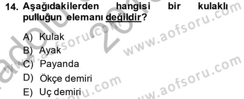 Tarım Alet ve Makinaları Dersi 2013 - 2014 Yılı (Vize) Ara Sınav Soruları 14. Soru
