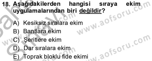 Tarım Alet ve Makinaları Dersi 2013 - 2014 Yılı (Vize) Ara Sınav Soruları 18. Soru