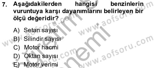 Tarım Alet ve Makinaları Dersi 2013 - 2014 Yılı (Vize) Ara Sınav Soruları 7. Soru