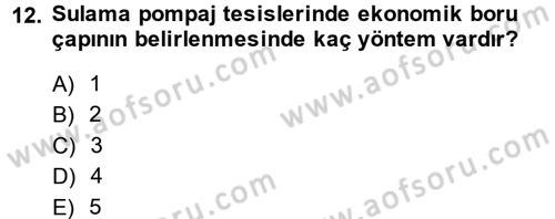 Tarım Alet ve Makinaları Dersi 2013 - 2014 Yılı (Final) Dönem Sonu Sınav Soruları 12. Soru