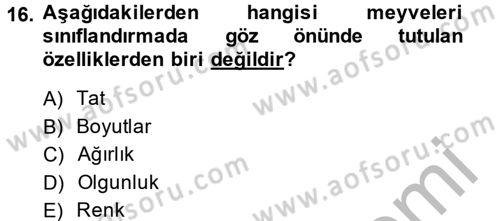 Tarım Alet ve Makinaları Dersi 2013 - 2014 Yılı (Final) Dönem Sonu Sınav Soruları 16. Soru