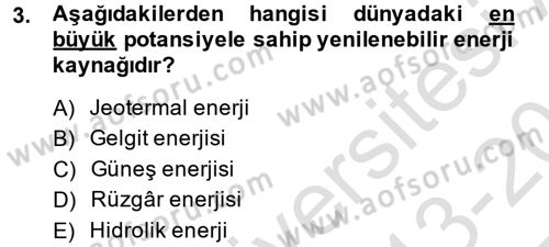 Tarım Alet ve Makinaları Dersi 2013 - 2014 Yılı Tek Ders Sınav Soruları 3. Soru