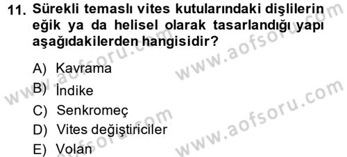 Tarım Alet ve Makinaları Dersi 2014 - 2015 Yılı (Vize) Ara Sınav Soruları 11. Soru