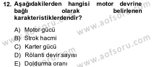 Tarım Alet ve Makinaları Dersi 2014 - 2015 Yılı (Vize) Ara Sınav Soruları 12. Soru