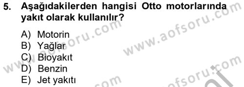 Tarım Alet ve Makinaları Dersi 2014 - 2015 Yılı (Vize) Ara Sınav Soruları 5. Soru