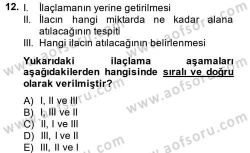Tarım Alet ve Makinaları Dersi 2014 - 2015 Yılı (Final) Dönem Sonu Sınav Soruları 12. Soru