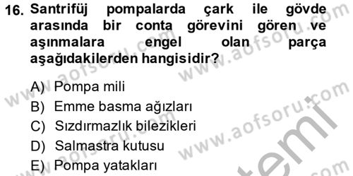 Tarım Alet ve Makinaları Dersi 2014 - 2015 Yılı (Final) Dönem Sonu Sınav Soruları 16. Soru