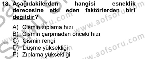 Tarım Alet ve Makinaları Dersi 2014 - 2015 Yılı (Final) Dönem Sonu Sınav Soruları 18. Soru