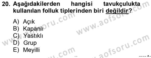 Tarım Alet ve Makinaları Dersi 2014 - 2015 Yılı (Final) Dönem Sonu Sınav Soruları 20. Soru