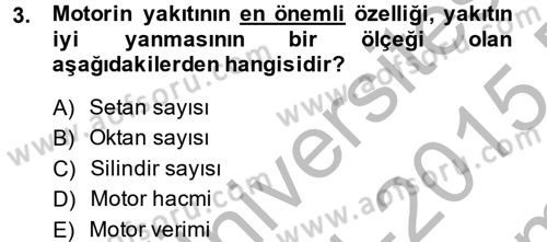 Tarım Alet ve Makinaları Dersi 2014 - 2015 Yılı (Final) Dönem Sonu Sınav Soruları 3. Soru