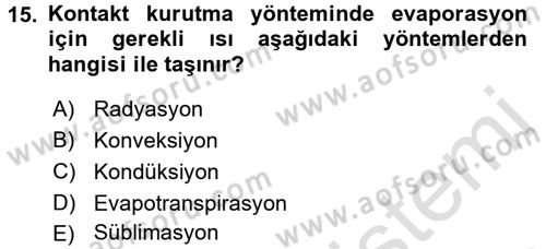 Tarım Alet ve Makinaları Dersi 2015 - 2016 Yılı (Final) Dönem Sonu Sınav Soruları 15. Soru