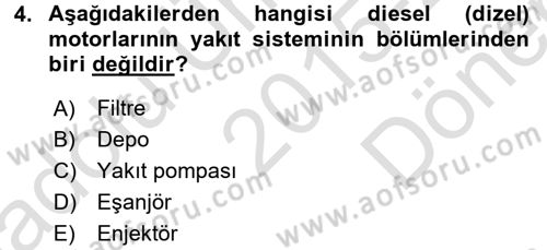 Tarım Alet ve Makinaları Dersi 2015 - 2016 Yılı (Final) Dönem Sonu Sınav Soruları 4. Soru