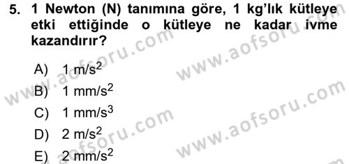 Tarım Alet ve Makinaları Dersi 2015 - 2016 Yılı (Final) Dönem Sonu Sınav Soruları 5. Soru
