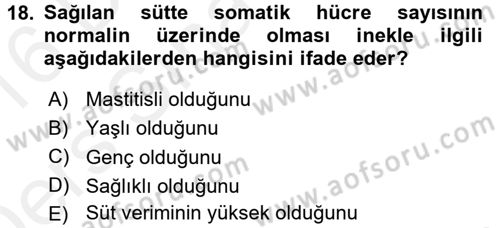 Tarım Alet ve Makinaları Dersi 2015 - 2016 Yılı Tek Ders Sınav Soruları 18. Soru