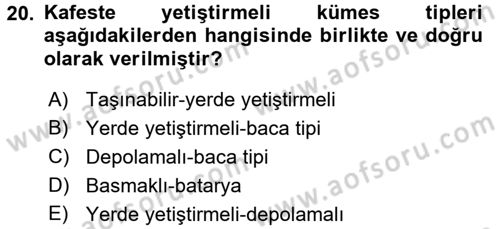Tarım Alet ve Makinaları Dersi 2015 - 2016 Yılı Tek Ders Sınav Soruları 20. Soru