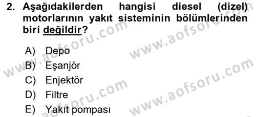 Tarım Alet ve Makinaları Dersi 2016 - 2017 Yılı 3 Ders Sınav Soruları 2. Soru
