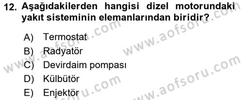 Tarım Alet ve Makinaları Dersi 2016 - 2017 Yılı (Vize) Ara Sınav Soruları 12. Soru