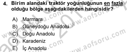 Tarım Alet ve Makinaları Dersi 2016 - 2017 Yılı (Vize) Ara Sınav Soruları 4. Soru