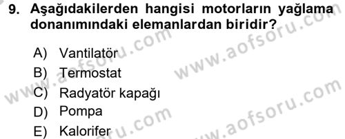 Tarım Alet ve Makinaları Dersi 2016 - 2017 Yılı (Vize) Ara Sınav Soruları 9. Soru