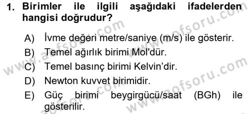 Tarım Alet ve Makinaları Dersi 2016 - 2017 Yılı (Final) Dönem Sonu Sınav Soruları 1. Soru