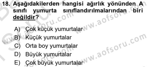 Tarım Alet ve Makinaları Dersi 2016 - 2017 Yılı (Final) Dönem Sonu Sınav Soruları 18. Soru