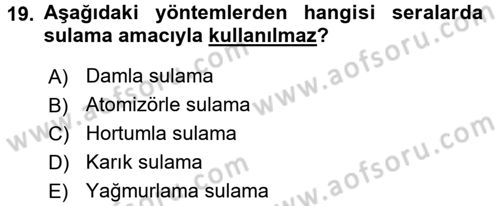 Tarım Alet ve Makinaları Dersi 2016 - 2017 Yılı (Final) Dönem Sonu Sınav Soruları 19. Soru