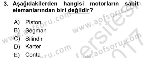 Tarım Alet ve Makinaları Dersi 2016 - 2017 Yılı (Final) Dönem Sonu Sınav Soruları 3. Soru