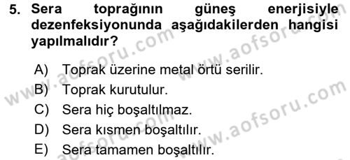Tarım Alet ve Makinaları Dersi 2016 - 2017 Yılı (Final) Dönem Sonu Sınav Soruları 5. Soru