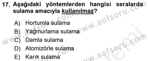 Tarım Alet ve Makinaları Dersi 2017 - 2018 Yılı 3 Ders Sınav Soruları 17. Soru