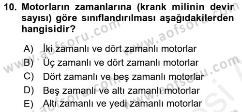 Tarım Alet ve Makinaları Dersi 2017 - 2018 Yılı (Vize) Ara Sınav Soruları 10. Soru