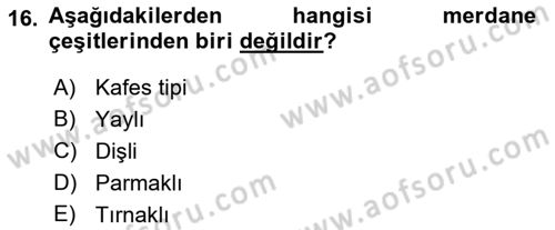 Tarım Alet ve Makinaları Dersi 2017 - 2018 Yılı (Vize) Ara Sınav Soruları 16. Soru