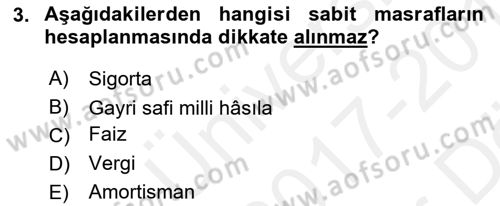 Tarım Alet ve Makinaları Dersi 2017 - 2018 Yılı (Vize) Ara Sınav Soruları 3. Soru