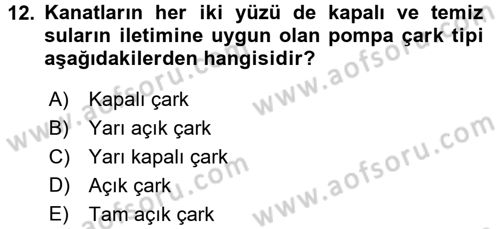Tarım Alet ve Makinaları Dersi 2017 - 2018 Yılı (Final) Dönem Sonu Sınav Soruları 12. Soru