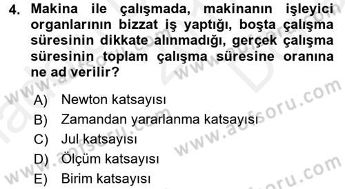 Tarım Alet ve Makinaları Dersi 2017 - 2018 Yılı (Final) Dönem Sonu Sınav Soruları 4. Soru