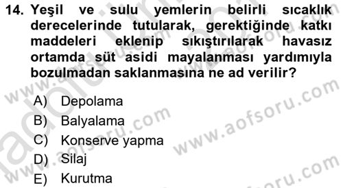 Tarım Alet ve Makinaları Dersi 2018 - 2019 Yılı 3 Ders Sınav Soruları 14. Soru
